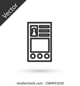 Grey line Create account screen icon isolated on white background.  Vector Illustration