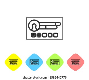 Grey line Create account screen icon isolated on white background. Set icons in color rhombus buttons. Vector Illustration