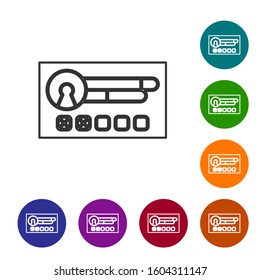 Grey line Create account screen icon isolated on white background. Set icons in color circle buttons. Vector Illustration