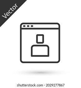 Grey line Create account screen icon isolated on white background.  Vector