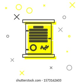 Grey line Decree, paper, parchment, scroll icon icon isolated on white background.  Vector Illustration