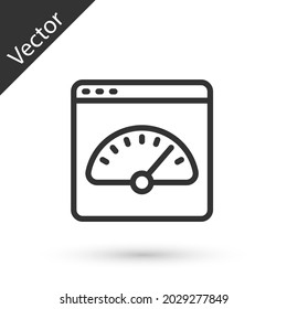Graue Linie Digitale Geschwindigkeitsmesser Symbol einzeln auf weißem Hintergrund. Globale Netzwerk-Hochgeschwindigkeits-Datenübertragungsdatentechnologie.  Vektorgrafik