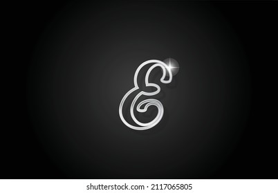 grey line E alphabet letter logo icon. Creative design for company and business