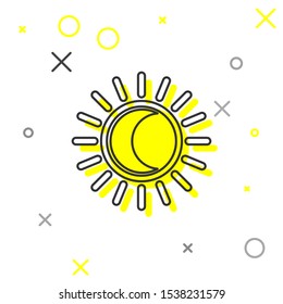 Grey line Eclipse of the sun icon isolated on white background. Total sonar eclipse.  Vector Illustration