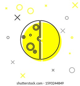Grey line Eclipse of the sun icon isolated on white background. Total sonar eclipse.  Vector Illustration