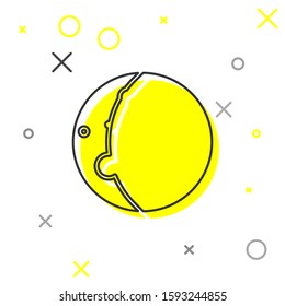 Grey line Eclipse of the sun icon isolated on white background. Total sonar eclipse.  Vector Illustration