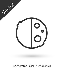 Grey line Eclipse of the sun icon isolated on white background. Total sonar eclipse.  Vector Illustration