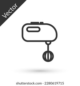 Grey line Electric mixer icon isolated on white background. Kitchen blender.  Vector Illustration
