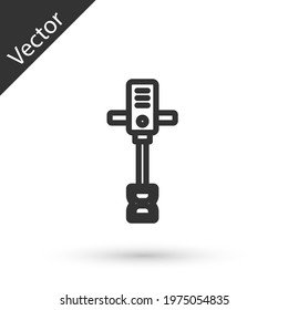 Grey line Electrical hand concrete mixer icon isolated on white background. Handheld electric cement mixer. Vector