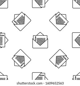Grey line Envelope icon isolated seamless pattern on white background. Email message letter symbol.  Vector Illustration