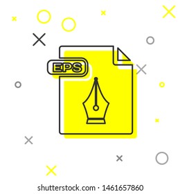 Grey line EPS file document. Download eps button icon isolated on white background. EPS file symbol.  Vector Illustration