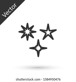 Grey line Falling star icon isolated on white background. Meteoroid, meteorite, comet, asteroid, star icon.  Vector Illustration
