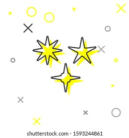 Grey line Falling star icon isolated on white background. Meteoroid, meteorite, comet, asteroid, star icon.  Vector Illustration
