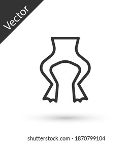 Grey line Frog legs icon isolated on white background. Vector.