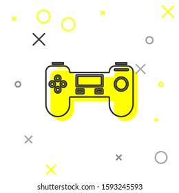 Grey line Gamepad icon isolated on white background. Game controller.  Vector Illustration