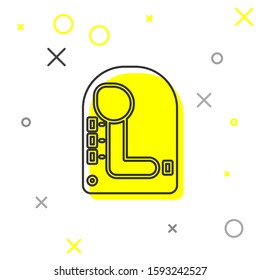 Grey line Gear shifter icon isolated on white background. Transmission icon.  Vector Illustration