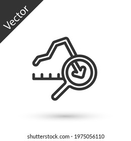 Grey line Global economic crisis icon isolated on white background. World finance crisis. Vector