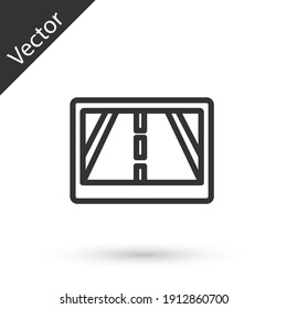 Grey line Gps device with map icon isolated on white background. Vector.
