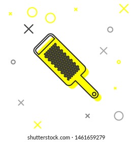 Grey line Grater icon isolated on white background. Kitchen symbol. Cooking utensil. Cutlery sign.  Vector Illustration