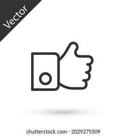 Grey line Hand like icon isolated on white background.  Vector