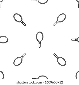 Grey line Hand mirror icon isolated seamless pattern on white background.  Vector Illustration
