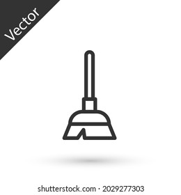 Graue Linie Handle Beschneidungs-Symbol einzeln auf weißem Hintergrund. Reinigungskonzept.  Vektorgrafik