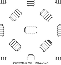 Grey line Heating radiator icon isolated seamless pattern on white background.  Vector Illustration