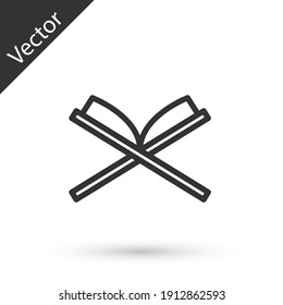 Grey line Holy book of Koran icon isolated on white background. Muslim holiday, Eid Mubarak, Eid al-fitr, Ramadan Kareem. Vector.