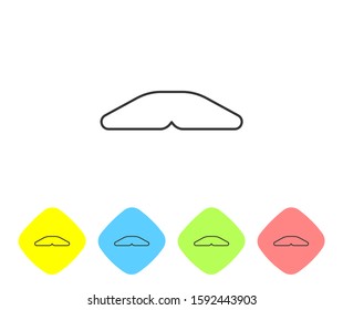 Grey line Homemade pie icon isolated on white background. Set icons in color rhombus buttons. Vector Illustration