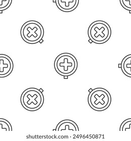 Grey line Hospital road traffic icon isolated seamless pattern on white background. Traffic rules and safe driving.  Vector