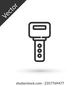 Grey line House key icon isolated on white background.  Vector