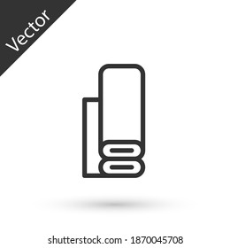 Grey line Indian textile fabric icon isolated on white background. Roll, mat, rug, cloth, carpet or paper roll icon. Vector.