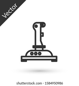 Grey line Joystick for arcade machine icon isolated on white background. Joystick gamepad.  Vector Illustration