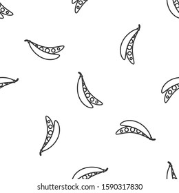 Grey line Kidney beans icon isolated seamless pattern on white background.  Vector Illustration