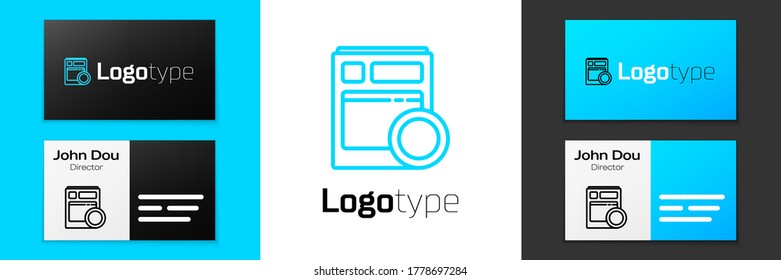 Grey line Kitchen dishwasher machine icon isolated on white background. Vector Illustration