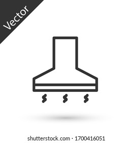 Graue Linie - Küchenextraktor - Fansymbol einzeln auf weißem Hintergrund. Küchenhaube. Küchenabgase. Haushaltsgerät. Vektorillustration-Illustration