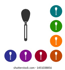 Grey line Kitchen whisk icon isolated on white background. Cooking utensil, egg beater. Cutlery sign. Food mix symbol. Set icon in color circle buttons. Vector Illustration