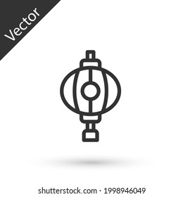 白い背景にグレーの線の韓国の紙のランタンアイコン ベクター画像 のベクター画像素材 ロイヤリティフリー