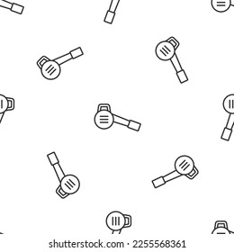 Grey line Leaf garden blower icon isolated seamless pattern on white background.  Vector