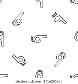 Línea gris Icono de soplador de jardín de hojas aislado sin patrón sobre fondo blanco.  Vector