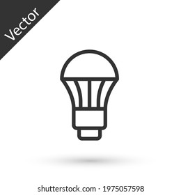 Grey line LED light bulb icon isolated on white background. Economical LED illuminated lightbulb. Save energy lamp.  Vector
