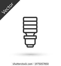 Grey line LED light bulb icon isolated on white background. Economical LED illuminated lightbulb. Save energy lamp.  Vector