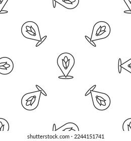 Grey line Location corn icon isolated seamless pattern on white background.  Vector
