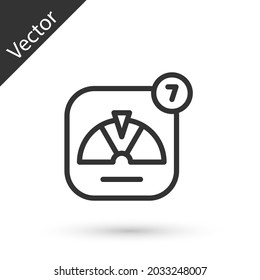 Grey line Lucky wheel icon isolated on white background.  Vector