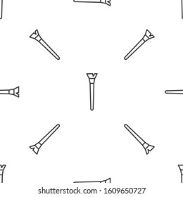 Grey line Makeup brush icon isolated seamless pattern on white background.  Vector Illustration