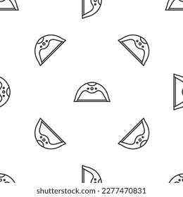 Grey line Manicure lamp icon isolated seamless pattern on white background. UV lamp for nail polish drying.  Vector