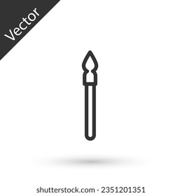 Grey line Medieval spear icon isolated on white background. Medieval weapon.  Vector