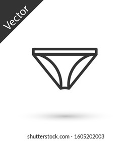 Grey line Men underpants icon isolated on white background. Man underwear.  Vector Illustration