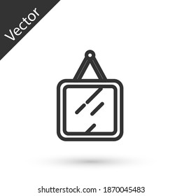 Grey line Mirror icon isolated on white background. Vector.