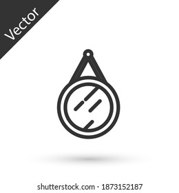 Graue Linie Mirror Symbol einzeln auf weißem Hintergrund. Vektorgrafik.